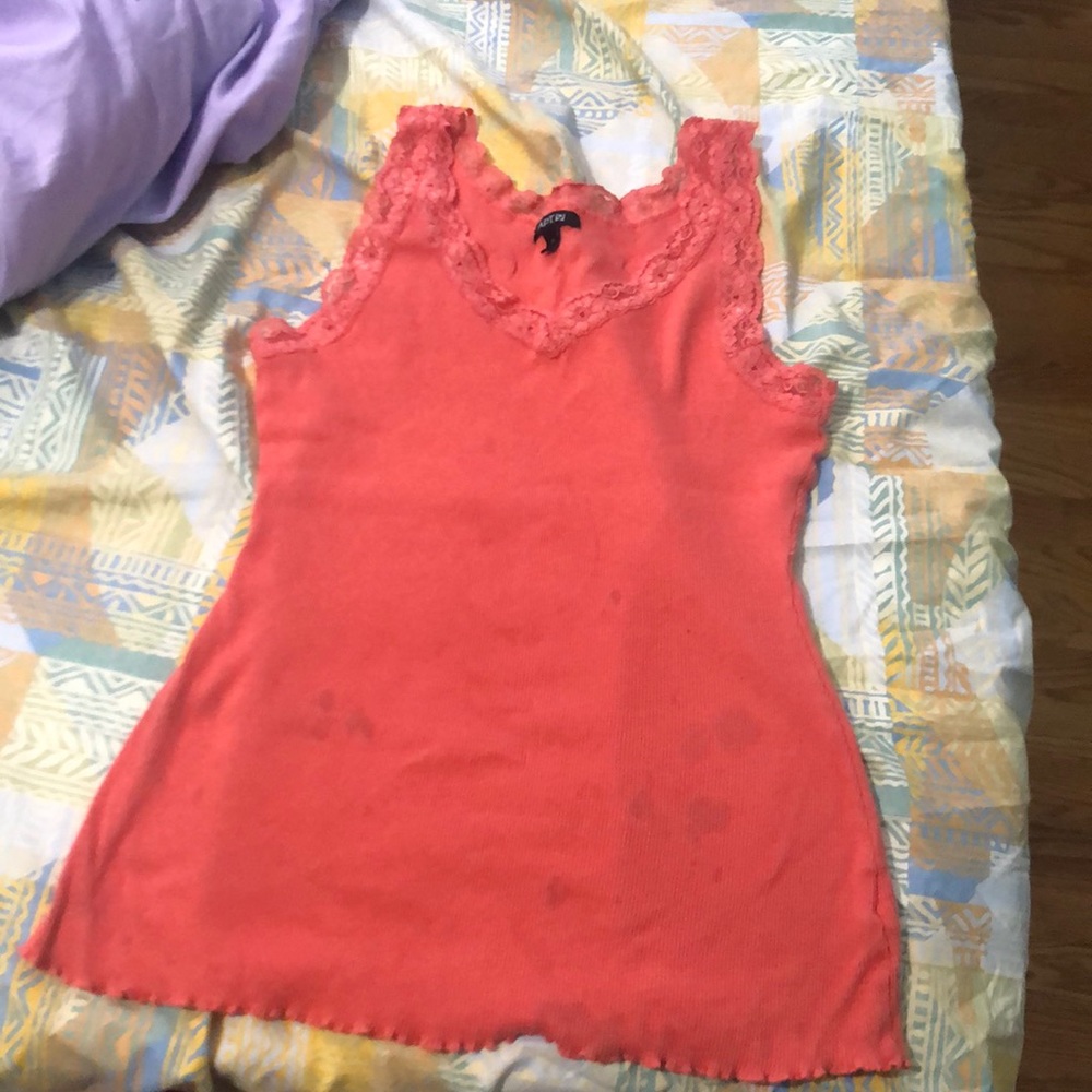 Coral Lace Tank Top